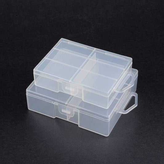 AA Battery Storage Box Organizer Holder Clear Plastic Case Container Portable-Holds 24xAA Batteries(2Pcs)