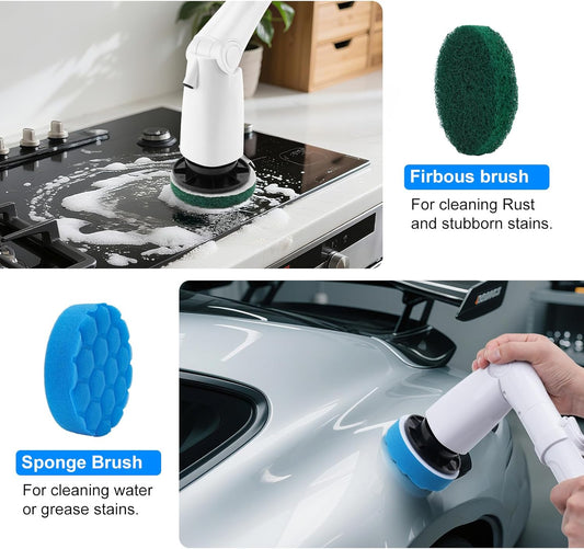 Electric Spin Scrubber Replacement Brush Heads Set, 10 Piece Replacement Brush Cleaning Kit for Cordless Power Scrubber, for Household Cleaning Brushes Kitchen Bathroom Floor Tile Car