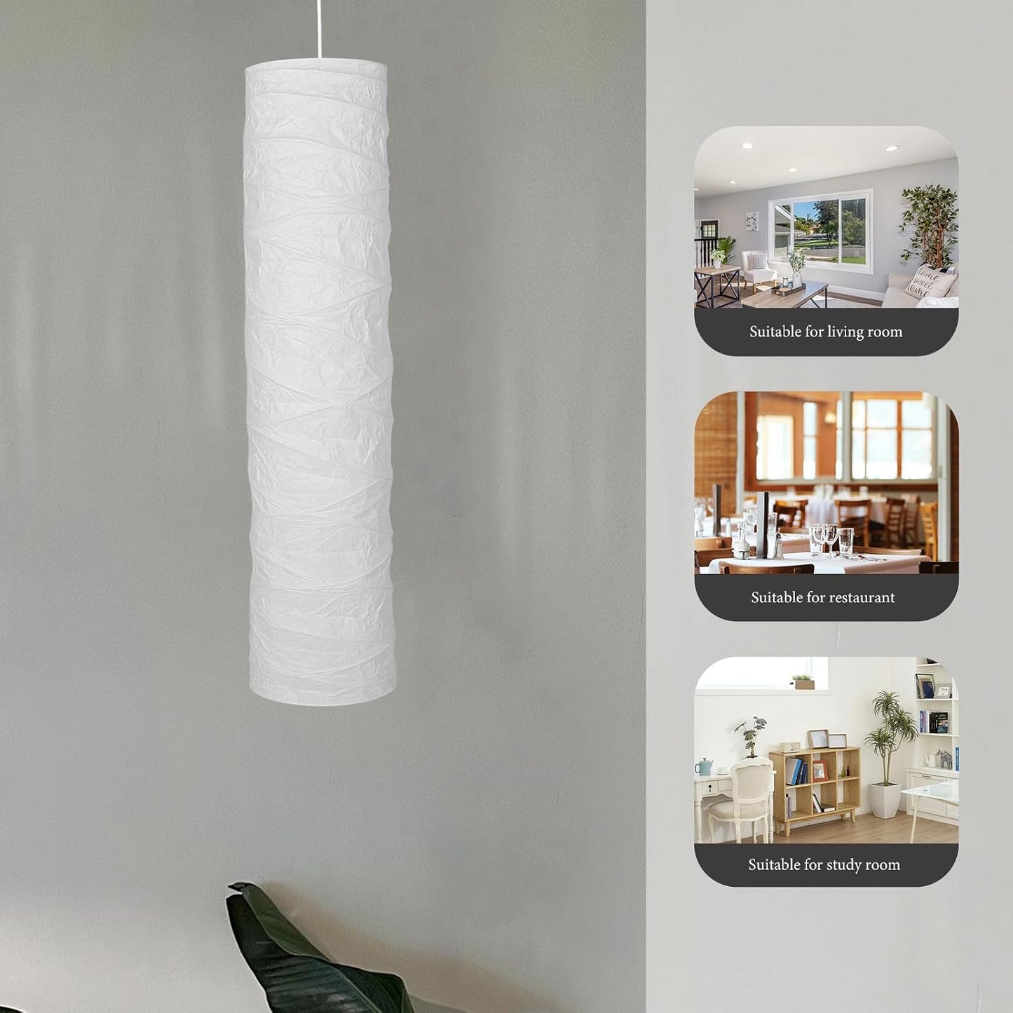 VICASKY Japanese Paper Floor Lamp Shade Replacement, Foldable Standing Lampshade Cover Paper Floor Light Cover Accessories for Living Room Office Home Hotel Bedside