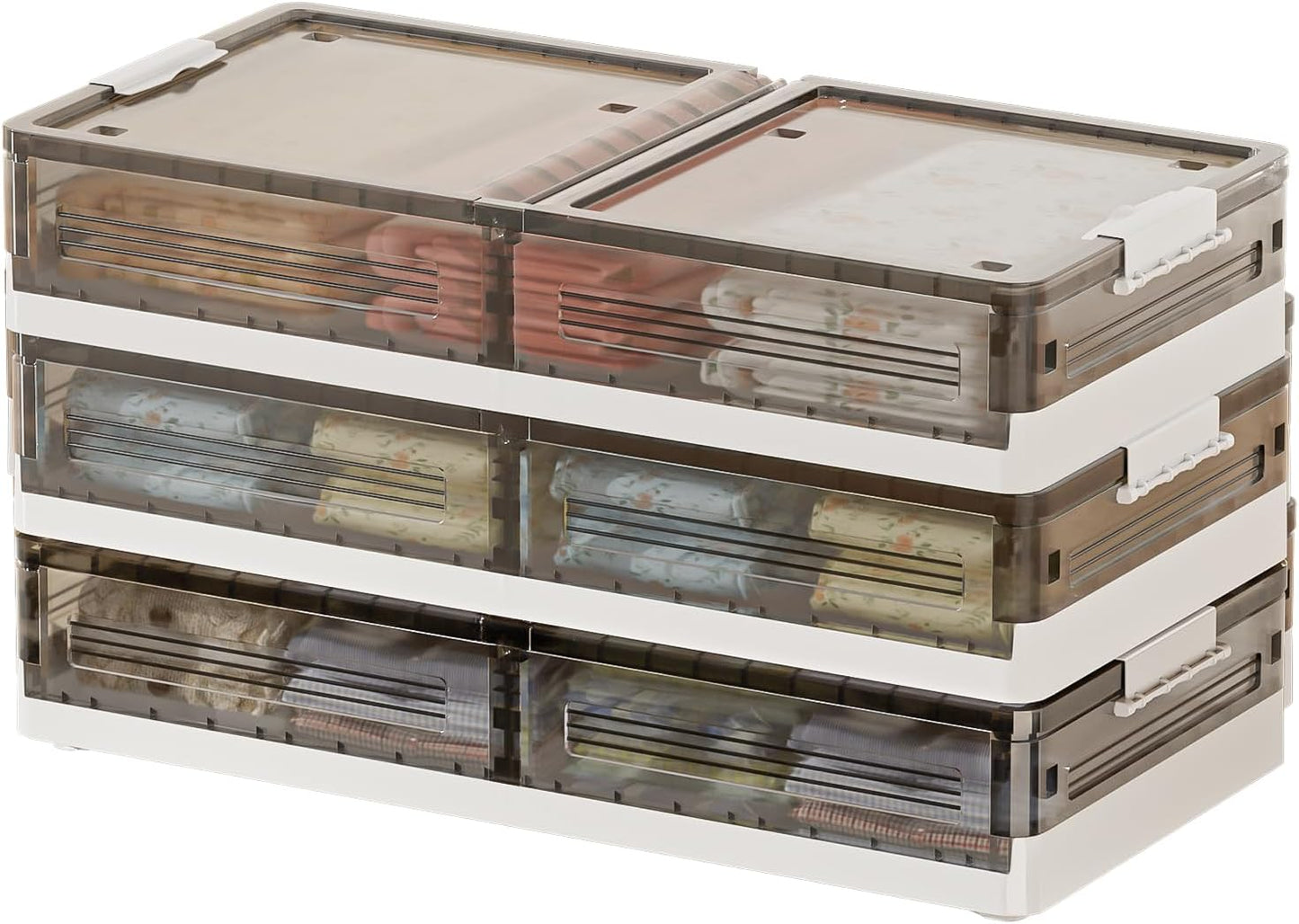 Under Bed Storage Containers, Stackable Under Bed Rolling Storage Plastic Containers, 11.5Gal Storage Bins with Wheels, Multi-purpose Storage Bins with Lids for Clothes, Shoes, And Duvets