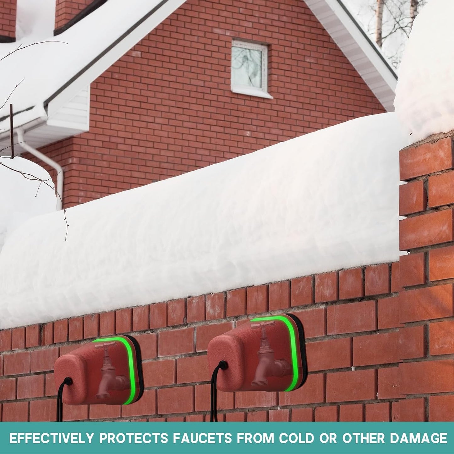 VIHOSE 2 Pcs Large Outdoor Faucet Covers for Winter 7.5 x 6.3 x 5.12 Inch Plastic Spigot Cover for Freeze Protection with Thick Foam Inside for Garden Cold Freeze Proof (Black)