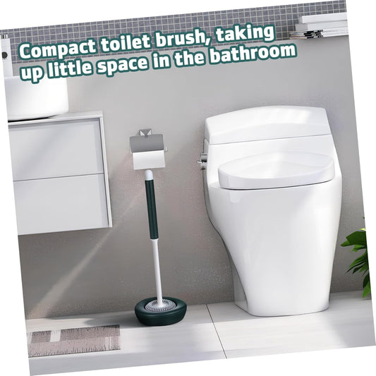 1Set Silicone Toilet Brush with Holder Toilet Scrubber for Effortless Cleaning Quick Drying Design Flexible Bristles for Toilet Maintenance