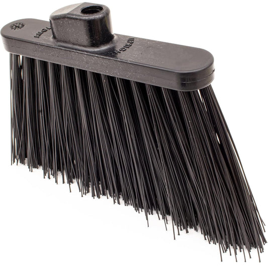 SPARTA Plastic Broom Head, Angled, Un-Flagged for Large Debris Indoor, Outdoor, Home, Restaurant, Lobby, Office, 12 Inches, Green