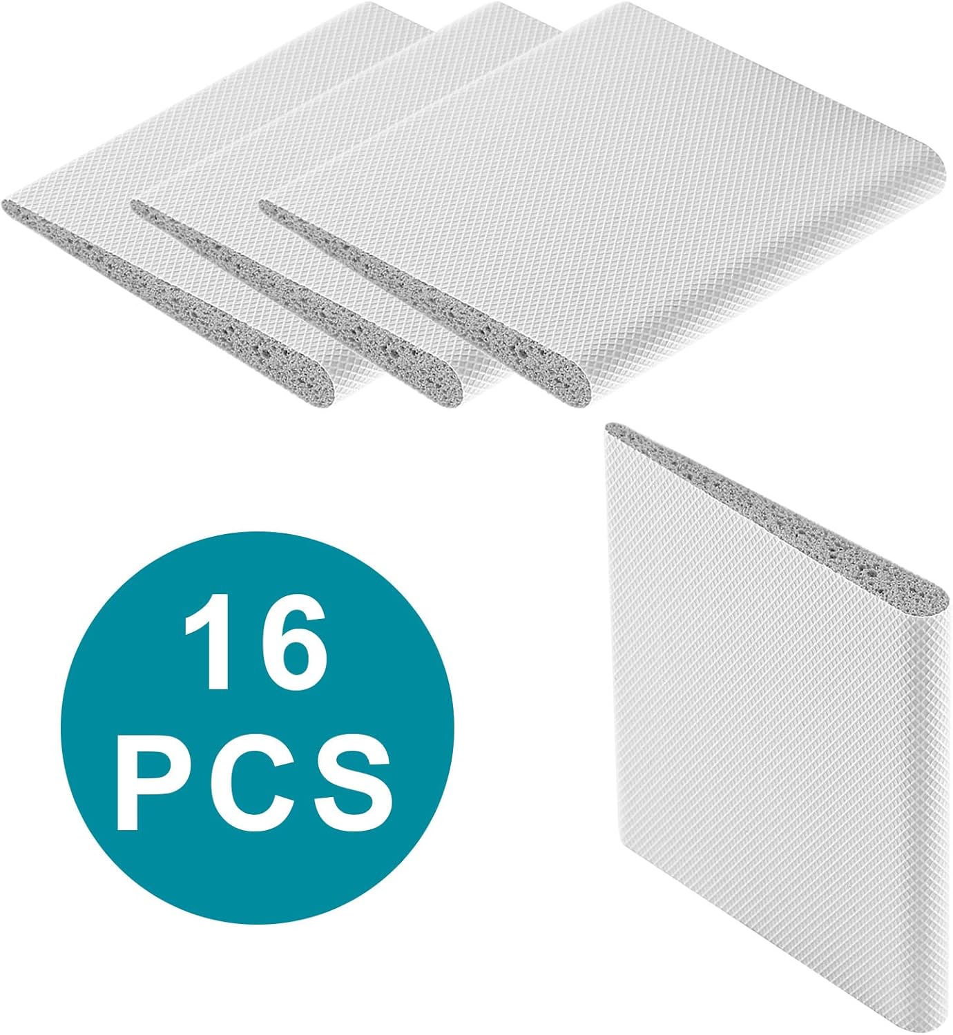 4 Pcs Door Corner Seals, Exterior Door Jamb Frame Seal, Self-Adhesive Wedge Draft Stoppers Foam Pads for Weather Stripping Noise Isolating (White)