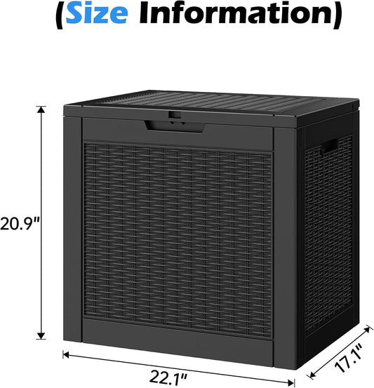 Outdoor Storage Box, 31 Gallon Resin Deck Boxes Outdoor Waterproof For Patio Furniture, Garden Tools, Pool Supplies, Lockable And UV Resistant (Rattan Gray)