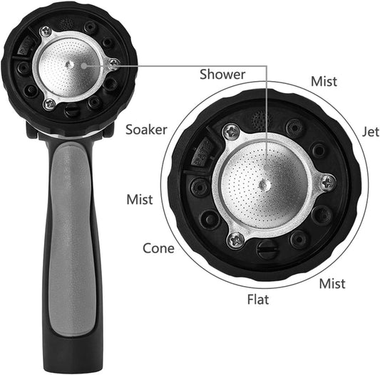 GREEN MOUNT New Patent Garden Hose Nozzle, Heavy Duty Water Nozzle, High Pressure Fireman Style Nozzle with Ergonomic Handle for Lawn and Garden Watering