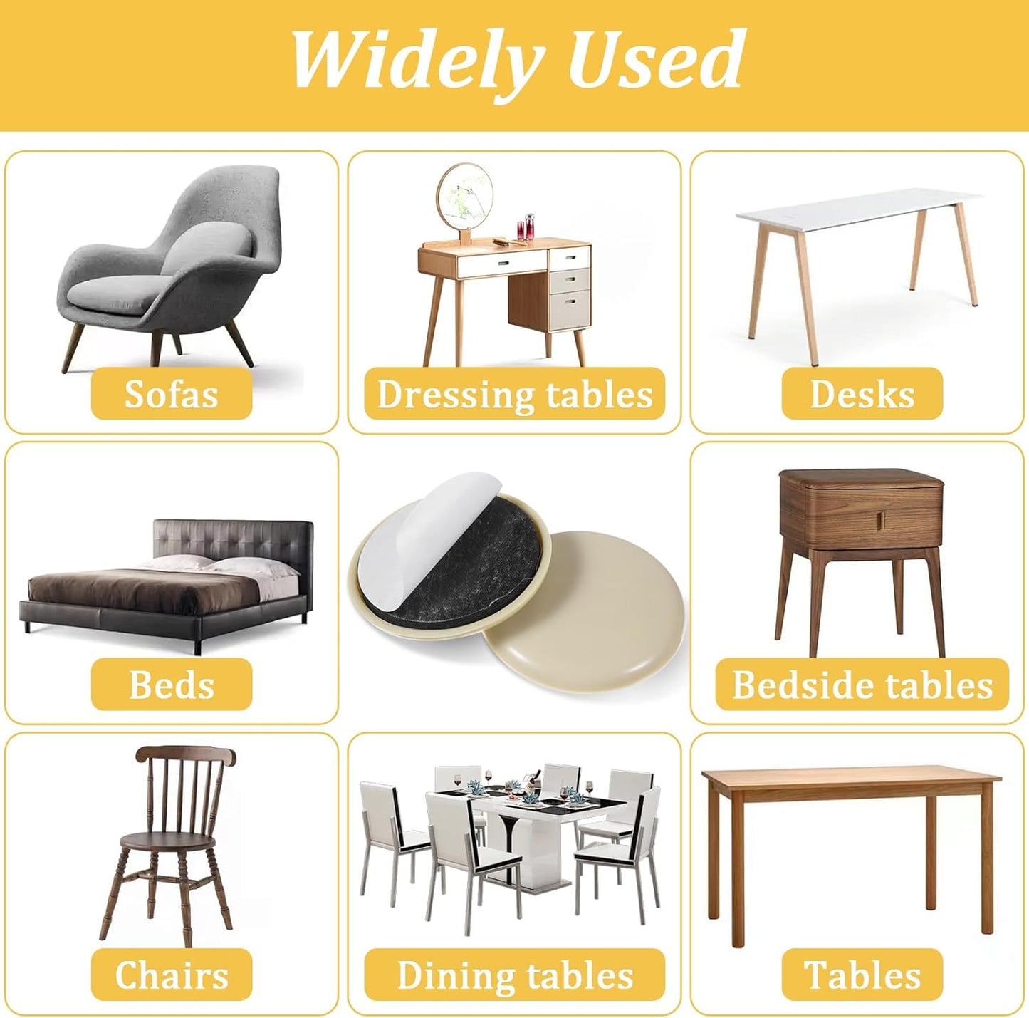 18 Pcs Furniture Sliders for Tile Floors,Moving Men, Reusable Furniture Glides for Hardwood Floors- Quickly and Easily Move Any Item, Round