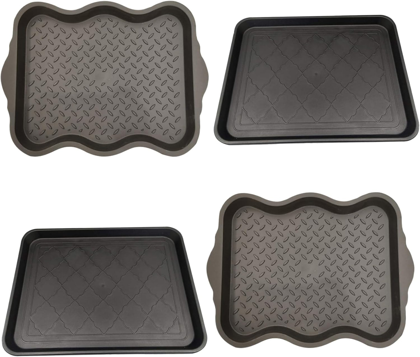 Boot Trays for Entryway, 2pcs Multi-Purpose Waterproof Boot Tray, Non Slip Shoe Mat Tray for Entryway Indoor and Outdoor Use(18x14inch)