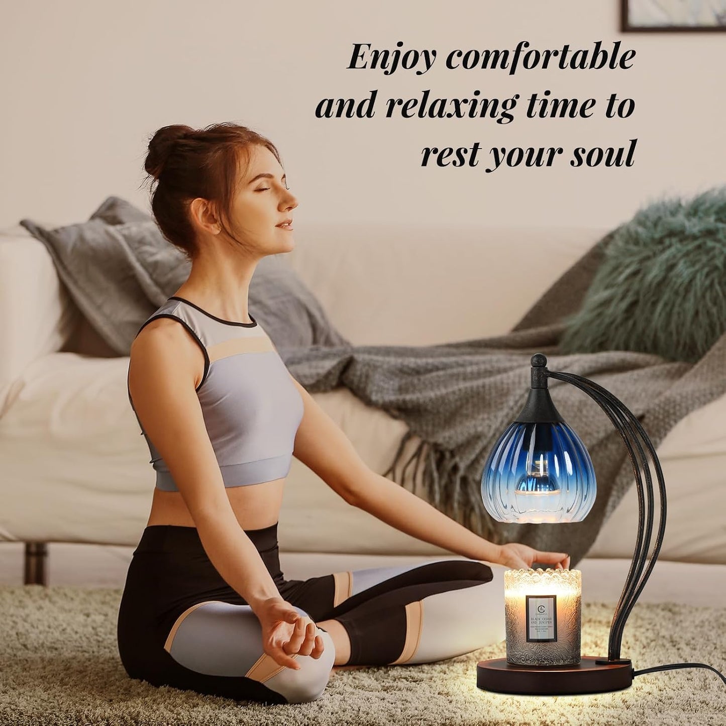 Candle Warmer Lamp with Timer Dimmer - Electric Light Wax Warmer for Jar Candles - Lamp with 2 Bulbs, Unique Birthday Gifts for Women Mom House Warming Gifts New Home Decor