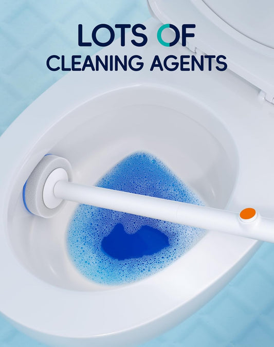 Disposable Toilet Cleaning System - Toilet Wand Kit with 36 High-Performance Refills, Wall Mounted Toilet Brush and Holder for Deep Cleaning Bathroom (2 Toilet Brush+48 Refills)
