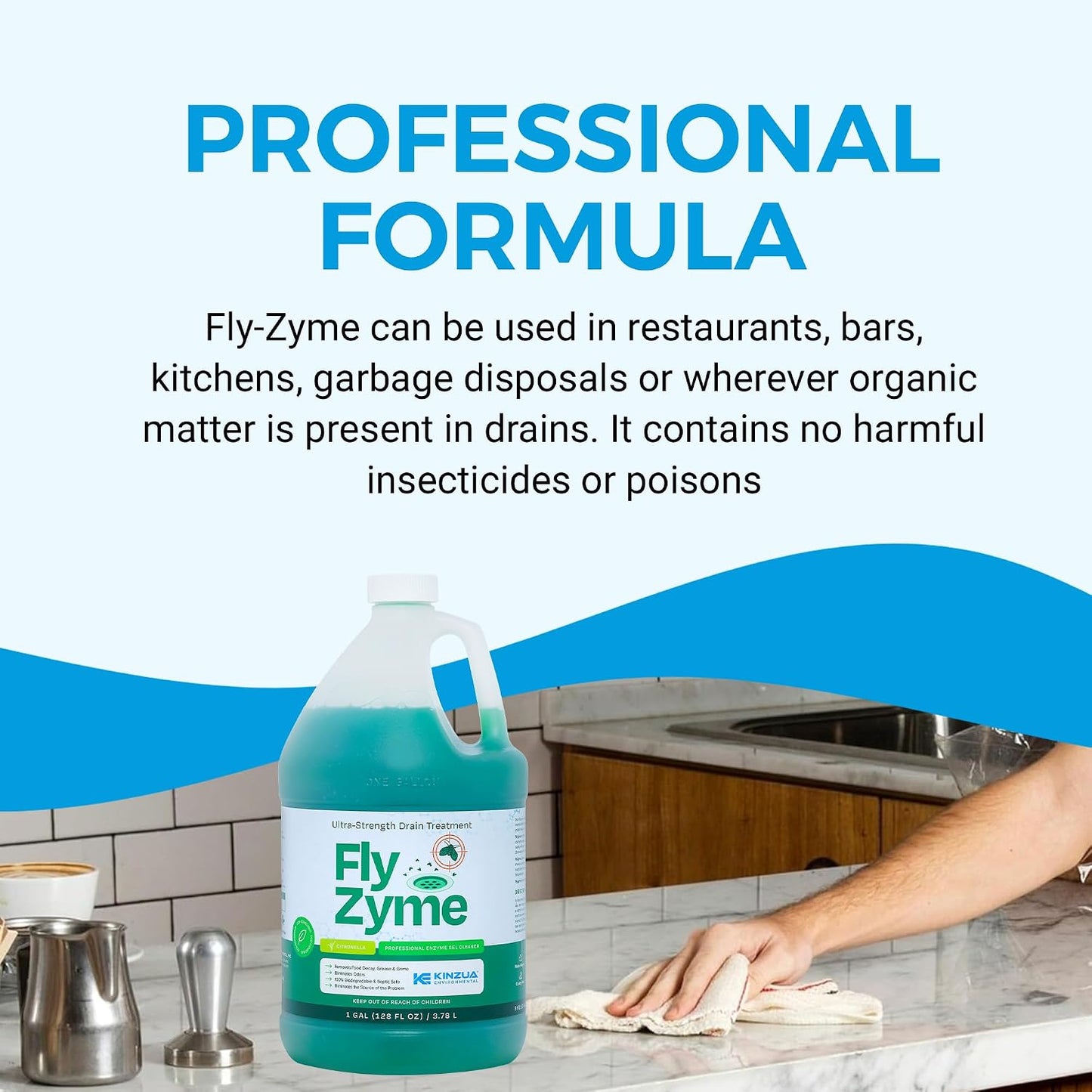 Fly-Zyme, Highly Concentrated Enzyme Drain Cleaner for Pipes, Drain Gel for Fruit Flies, Organic Waste Degrader & Odor Neutralizer, 32 fl oz, Pack of 2
