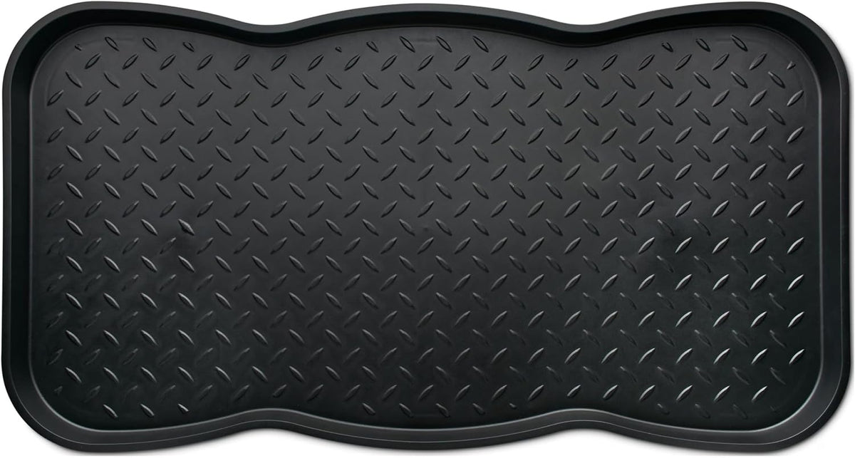 14.25" x28" Multi-Purpose Boot Tray – Waterproof Shoe & Pet Feeding Spill Tray, Litter Box & Pee Pad Holder, Painting & Planting Mat, 1.2" Raised Edge Floor Protection