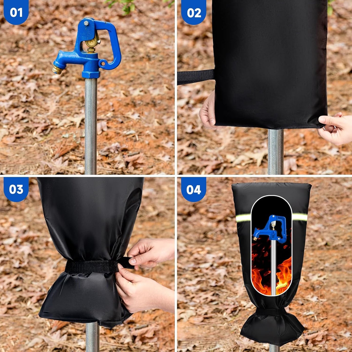 Riboud 2 Pack Outdoor Faucet Covers for Winter XXXL, 26”H x 13”W for Garden Lawn Faucets and Yard Hydrant, 3M Thinsulate Sprinkler Freeze Protector, Waterproof Spigot Covers winter Insulated