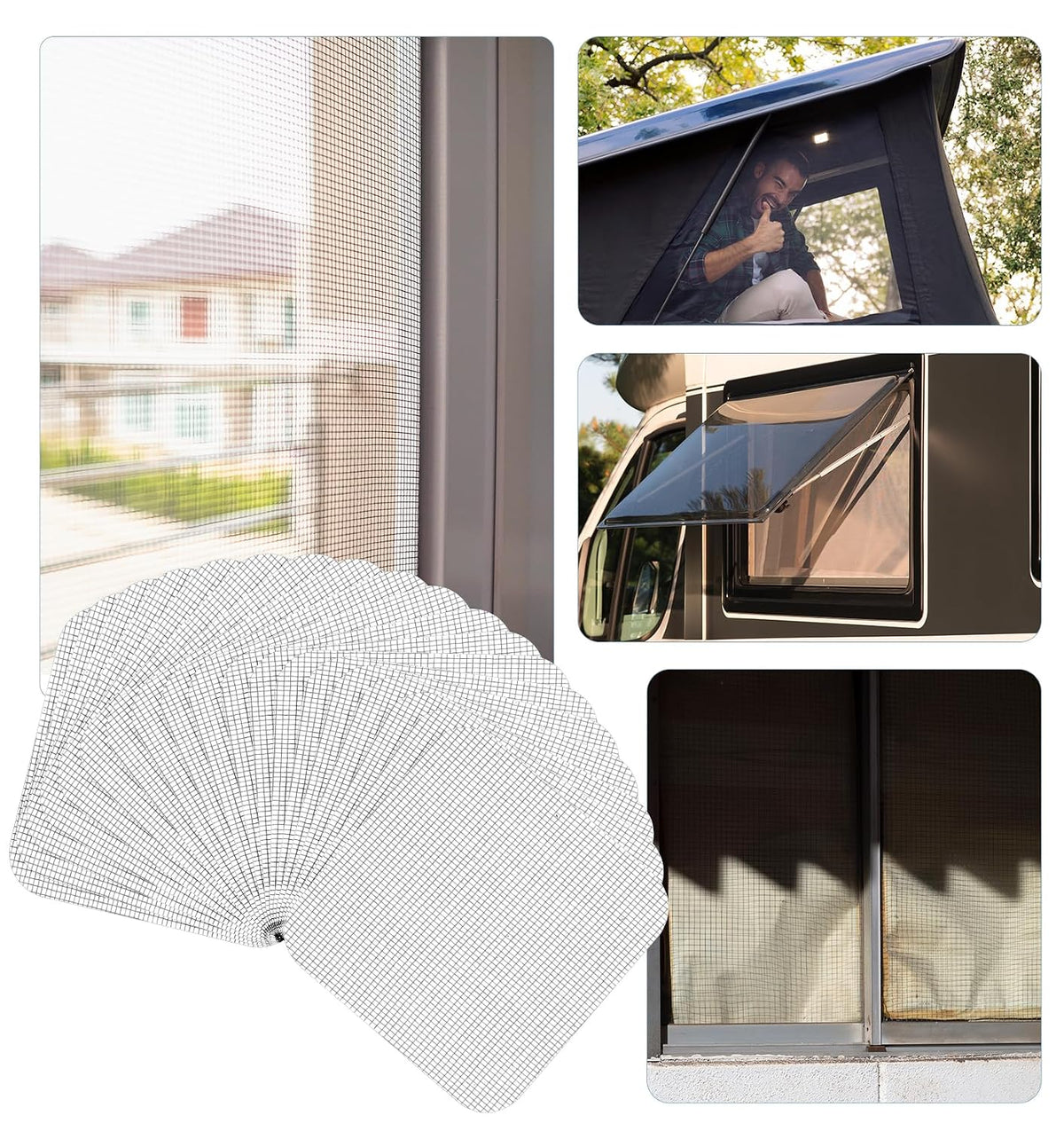20 Pcs 4 x 4 Inches Screen Patches, Screen Repair Patches Kit | Stainless Steel, for Window & Door Tears, Self Adhesive, Rustproof, Mesh Tape