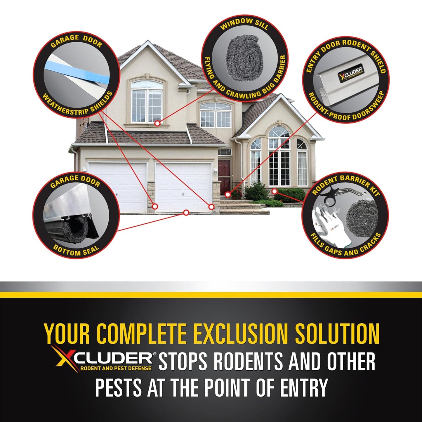 Xcluder 36" Low-Profile Door Sweep, Aluminum 2-Pack – Seals Out Rodents & Pests, Enhanced Weather Sealing, Easy to Install; Door Seal Rodent Guard; Rodent Proof Door Sweep