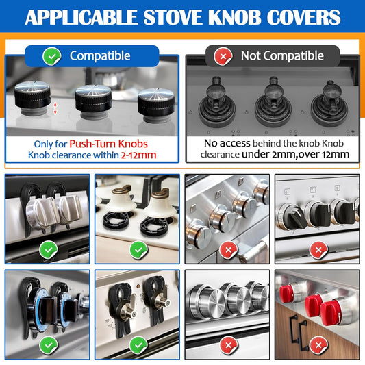 5-Pack Gas Stove Knob Locks for Toddler Safety, for Stove for Baby and Pets Safety (Black)