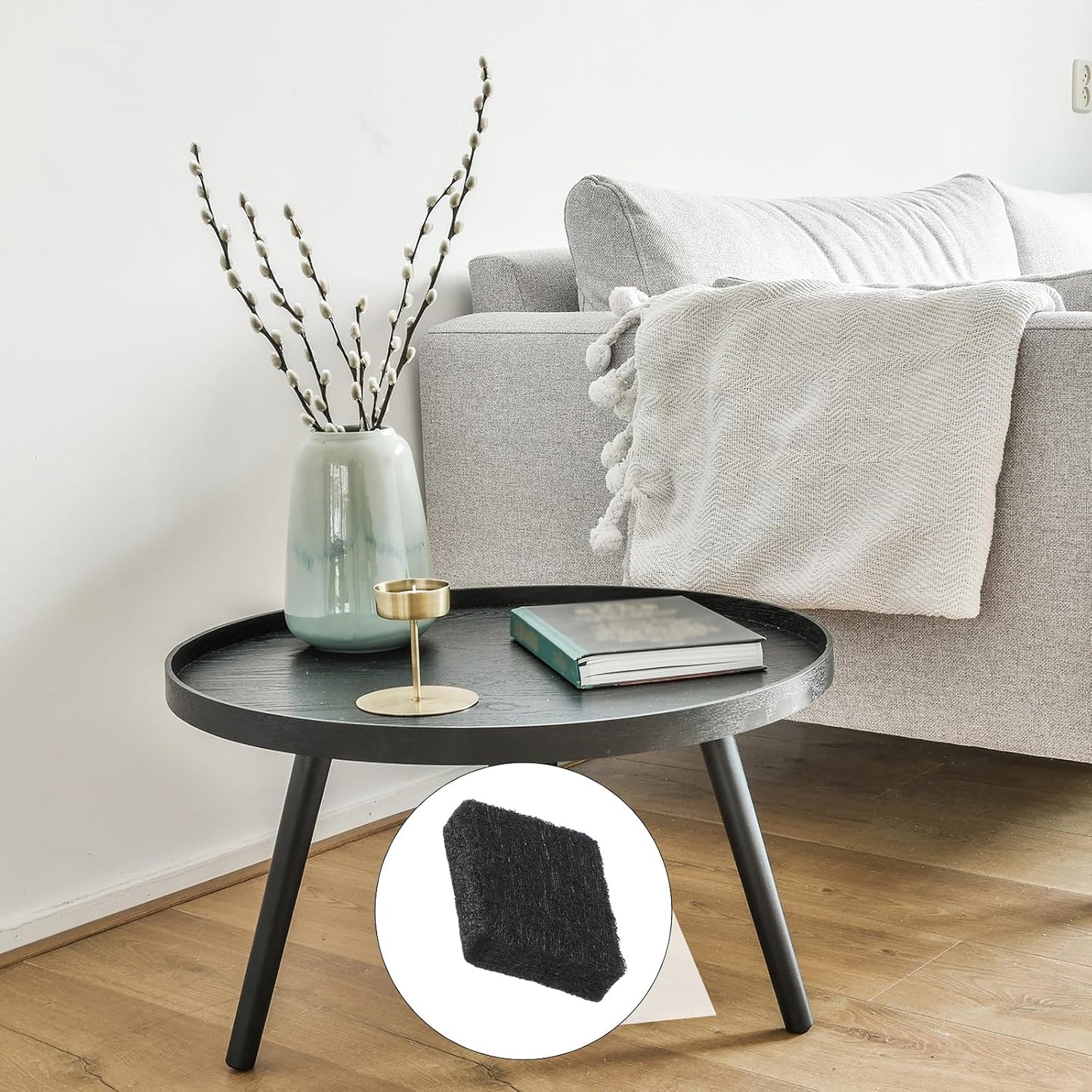 128Pcs 3/4" Felt Furniture Pads Square Black Felt Pads for Chair Legs Square Pad 3/4 inch Self Adhesive Floor Protector Pad for Hardwood Floors, Anti Scratch, Furniture Feet
