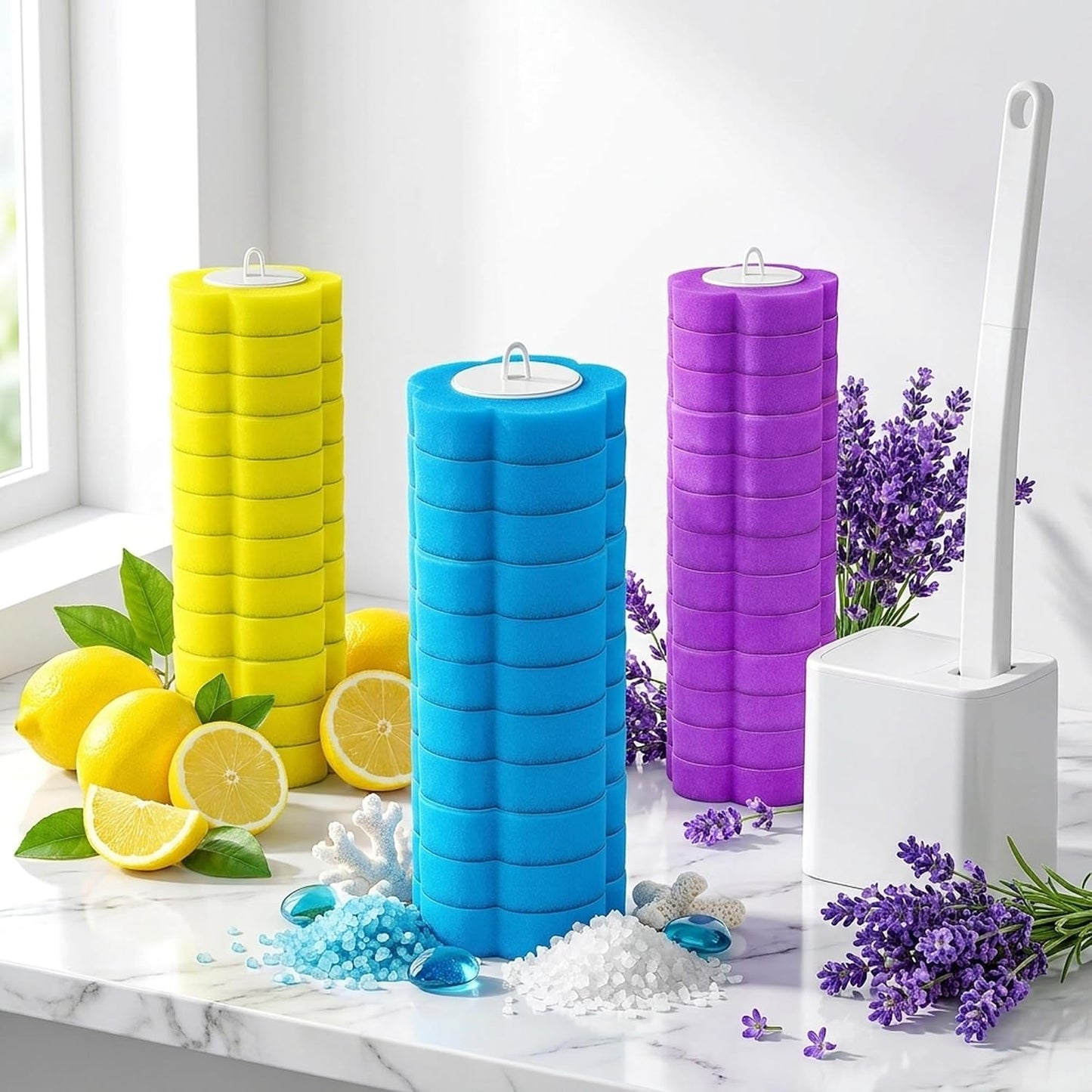 36 Sets of Disposable Toilet Brush Replacement Pads, Toilet Brush Sets, wall-Mounted Non-Contact Toilet Cleaning Kits, and Three Types of Replacement Brush Heads (Replace the Brush Head)