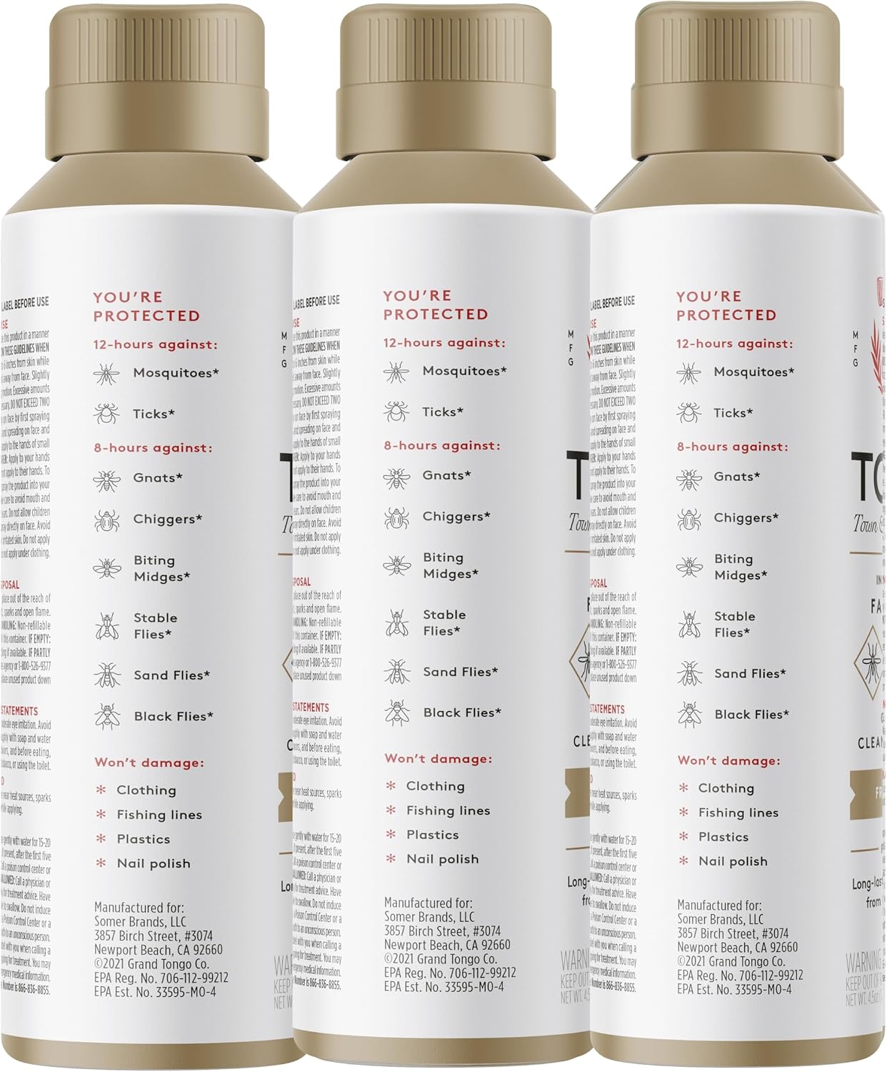 Grand Tongo DEET-Free Insect Repellent, The 12 Hour Protection, DEET Alternative – Fragrance Free
