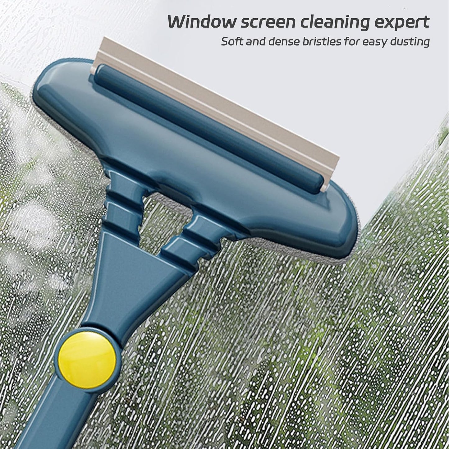 2 in 1 Window Screen Cleaning Brush, Multi-Purpose Window Screen Cleaner Brush, Double Sided Deep Cleaning Brush for Window Screen, Patio, Door, Porch Screens & Window Track Groove (Yellow)