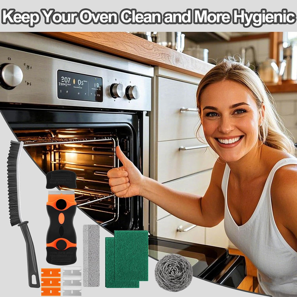 XANGNIER Heavy Duty Oven Cleaner Brush Sets,Oven Cleaning Kits Tools Accessories