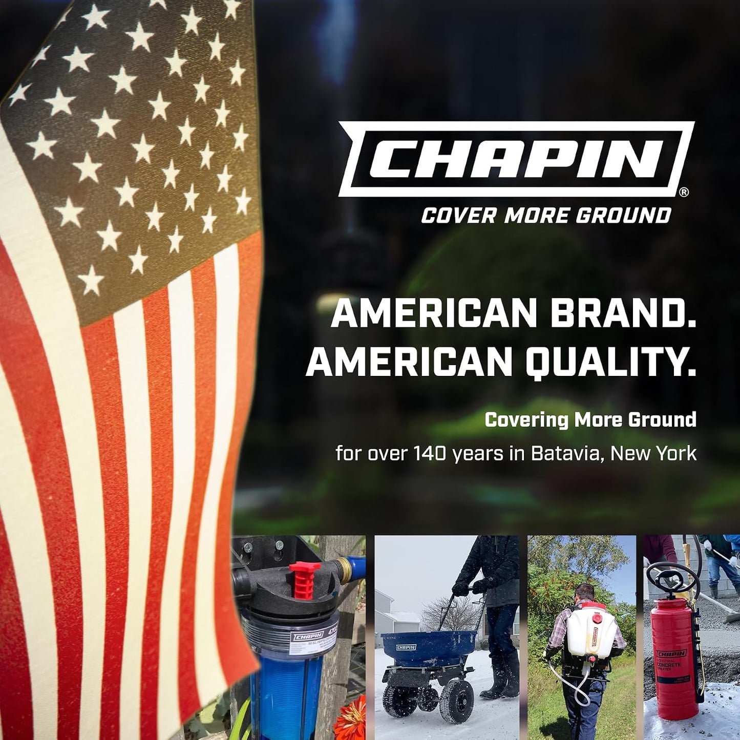 Chapin 4608: Adjustable Cone Tip Garden Hose Spray Nozzle with Rear Trigger Grip, Threaded Connection Fits Standard Garden Hose, for Gardening, Landscaping, Watering and Outdoor Jobs, Red/Black