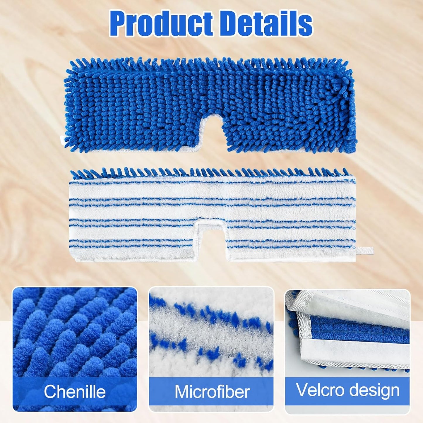 Mop Heads Replacements for O-Cedar Hardwood Floor 'N More Microfiber Flip Mop, 2 Pack Dust Mop Replacement Heads for Ocedar Flip Mop, Reusable Refill Double-Sided Mop Head for O Cedar Mop