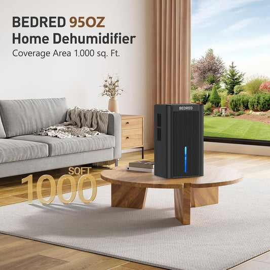 Dehumidifier, 95OZ Dehumidifier for Home 1000 Sq.Ft - Quiet with Auto Shut Off & Relaxing 7 Color Ambient Light,Ideal for Livingroom, Bedroom, Basement(White)