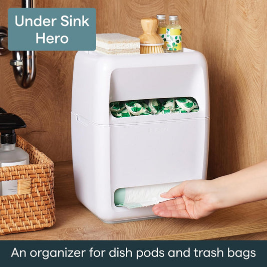 YouCopia SinkSuite Trash Bag Dispenser, Garbage Bag Holder, Top Lid Storage