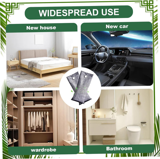 Charcoal Bags Odor Absorber Activated Charcoal Odor Absorber Natural Bamboo Air Purifying Bags Air Freshener for Home Closet Car Office, 70g