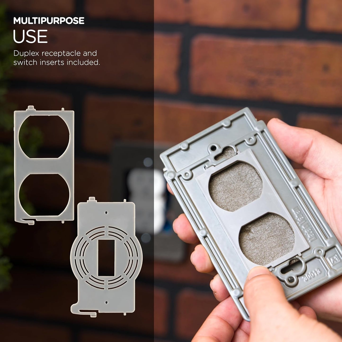 UltraPro Metal Outdoor Electrical Outlet Cover, Heavy Duty Single Gang 𝗢utdoor Outlet Cover Weatherproof Enclosure, Rated for Wet Locations, 𝙾utdoor Electrical Waterproof Plug Covers, Gray, 82809-T1
