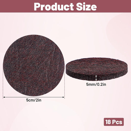 18Pcs Furniture Pads for Hardwood Floors, 5cm/2in Brown Round Furniture Leg Floor Protectors, 5mm/0.2in Thick Chair Leg Pads for Furnitures Table Feet, Reduce Noise