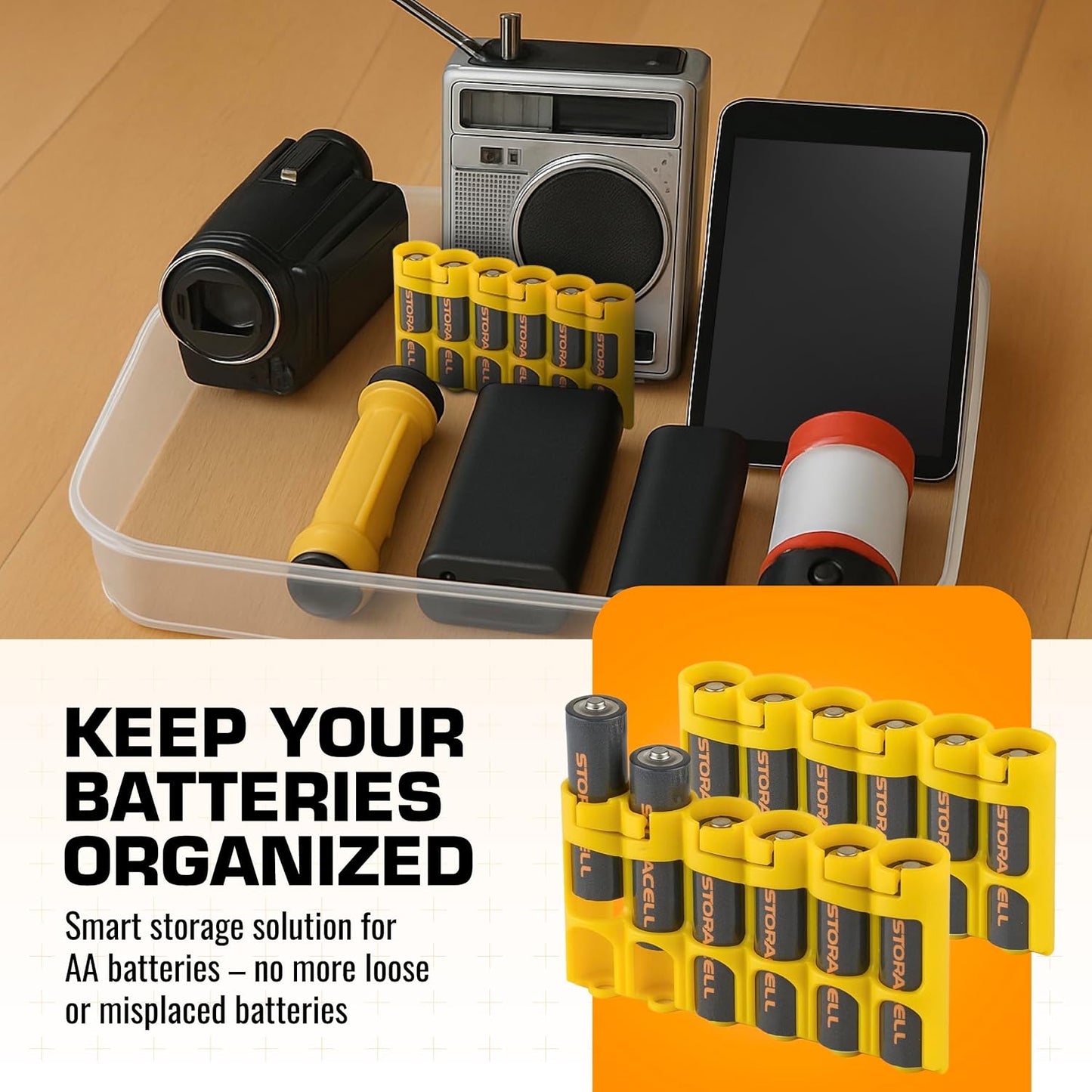 Storacell Slimline AA-6 Battery Storage Caddy and Dispenser (Pack of 2), Military Green, Holds 6 AA Batteries (Not Included), Durable & Compact Design, The Original Battery Caddy, Made in The USA