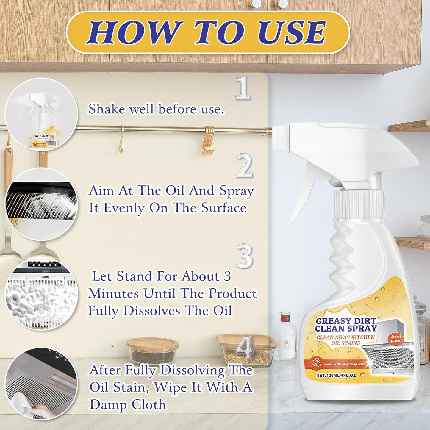 Kitchen Heavy Duty Cleaner Spray,All-Purpose Oil Stain Cleaner,Kitchen Remover Degreaser Spray,Foam Cleaner,Dissolve Grease & Oil Stains,Bathroom Cleaning(2pcs)