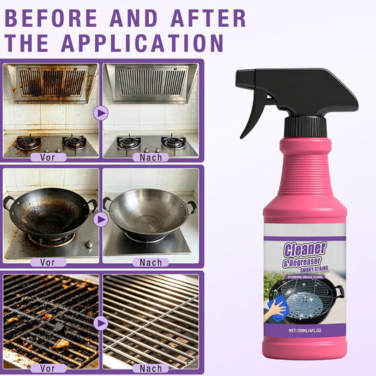 2Pcs Fast Acting Heavy Duty Grill Degreaser Spray, BBQ Grill Cleaner Spray for Outdoor Grills, Multifunctional Grease Remover for Oven Stove Air Fryer Grill, 120ml