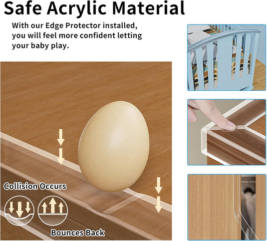 Edge Corner Protector Baby Proofing,Soft Clear Furniture Table Corner Guard & Edge Safety Cabinet Door Bumper,Crib Bumpers,Wall Protector,6.6ft(Width 0.8 in,Thickness 0.08 in)