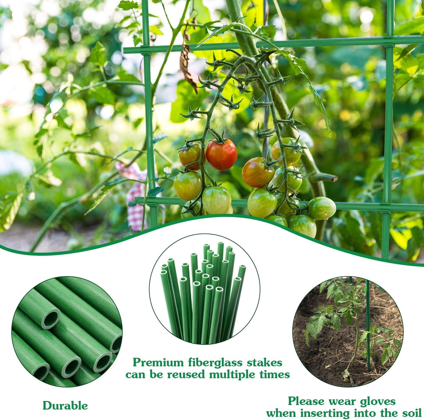 Plant Stakes,18Inch & 11Inch Plant Support Stakes,HAINANSTRY Adjustable Length Garden Stakes,Plant Stakes for Indoor and Outdoor Plants,Tomatoes/Beans/Orchid/Vegetable Stakes for Garden