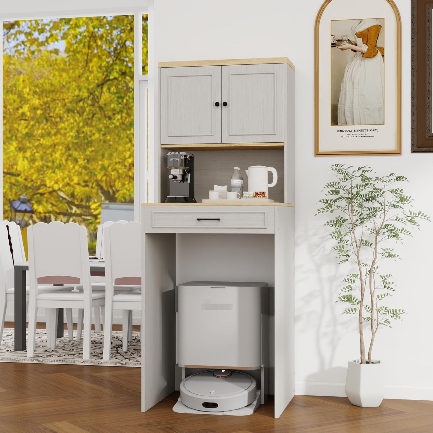 Locsear Washer Dryer Countertop with Shelf, Over The Washer or Dryer Storage Shelves Cabinet, Laundry Room Storage and Organization, Compact Washing Machines with a Width of Less Than 27 inches