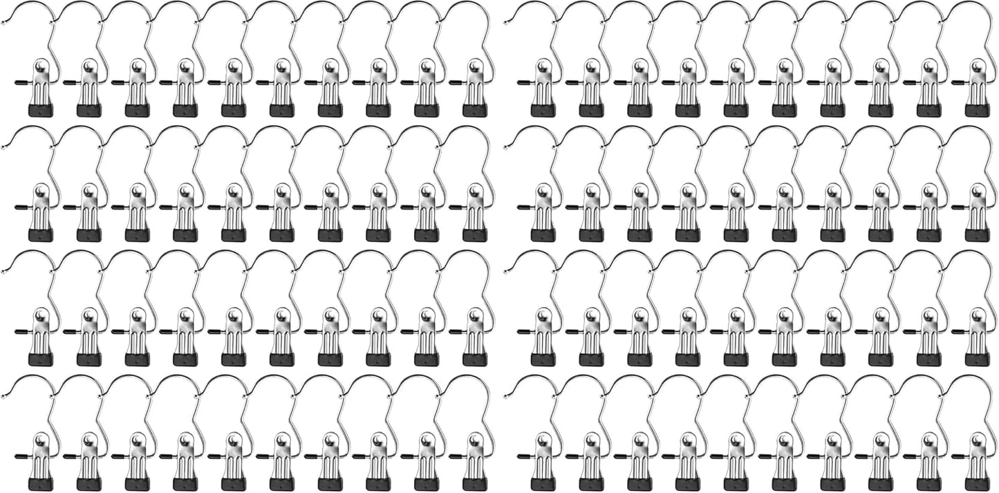 Tosnail 40 Pieces Boot Hanger Clips, Stainless Steel Laundry Hooks, Closet Hanging Clips, Space Saving for Jeans, Hats, Tall Boots, Towels