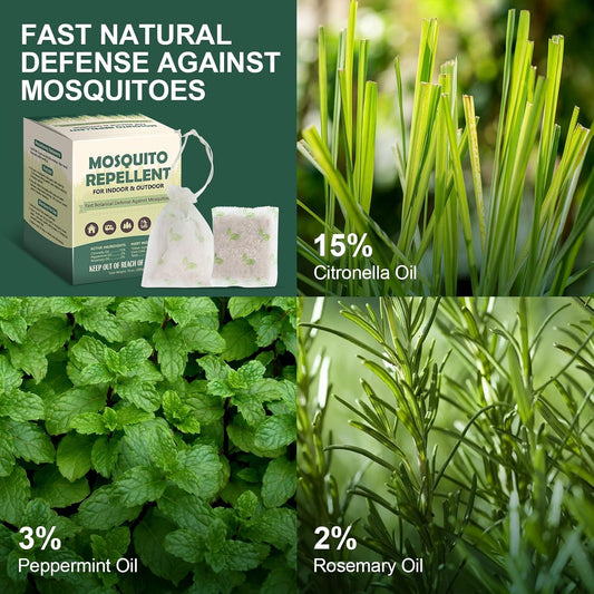 Mosquito Repellent Pouches 12 Pack, Mosquito Control Indoor Outdoor, Mosquito Repellent for Patio, Mosquito Deterrent for Yard Home Fishing Camping | Indoor Outdoor, For Patio, For Yard Home, For Fishing Camping