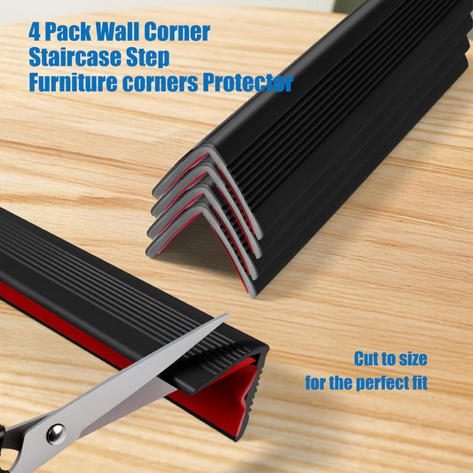 Wall Corner Edge Protector 4 Pack,1.57x1.57x23.62x0.28 inch Soft Baby Proof Corner Guards for Sharp Edges, Self-Adhesive Corner Protectors for Home, Kindergarten,Thickness-White 7mm(0.28 in)