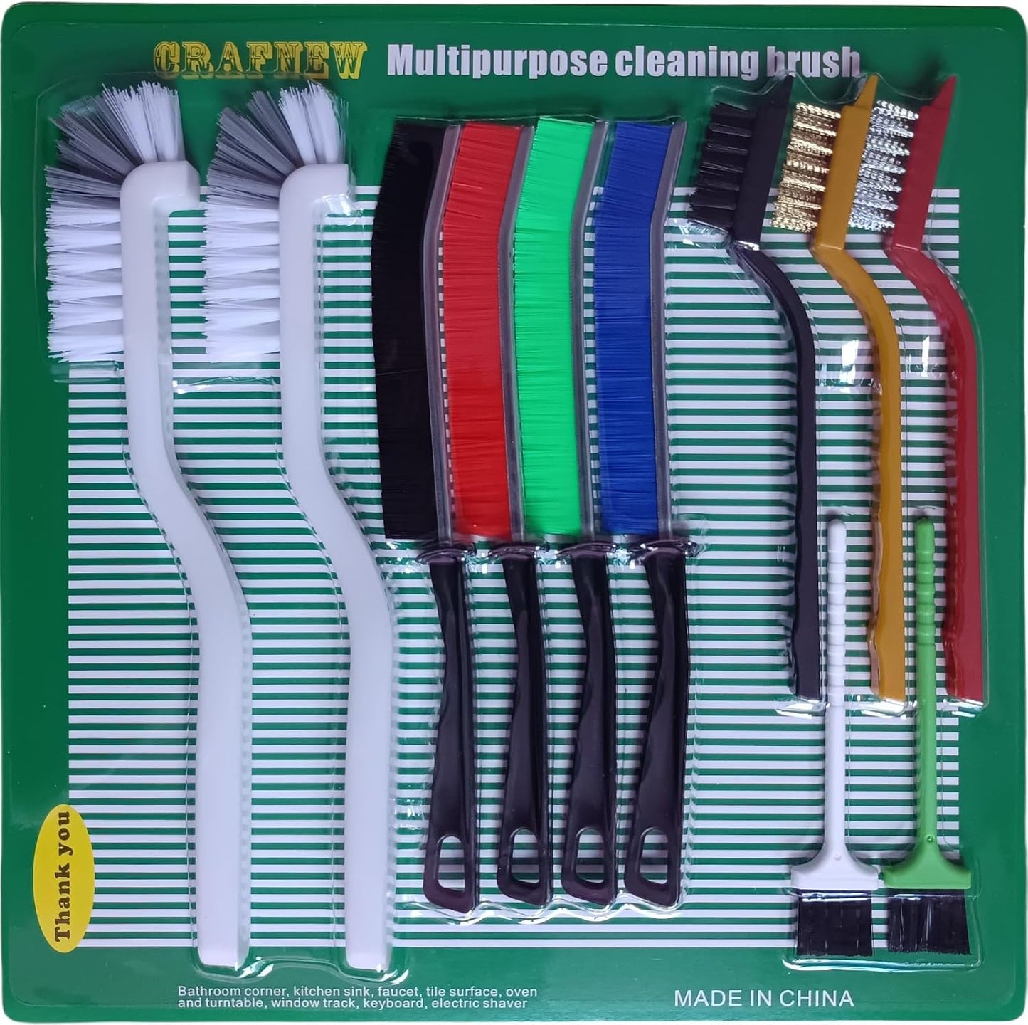 11Pcs Crevice Cleaning Brush Set, Hard Bristle Gap Cleaner Brushes,Ideal for deep Cleaning Gaps, Kitchens, Sinks, bathrooms, Tight Spaces, Corners, Bottles, Cups, teapots