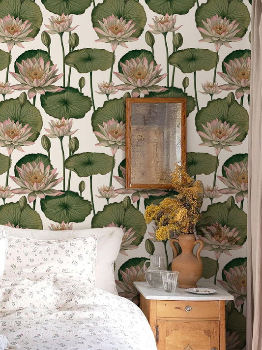 Orainege Floral Wallpaper Peel and Stick Wallpaper Modern Contact Paper 16.9in x 118.1in Self Adhesive Wall Paper for Bedroom Bathroom Shelf Liner Decor Removable