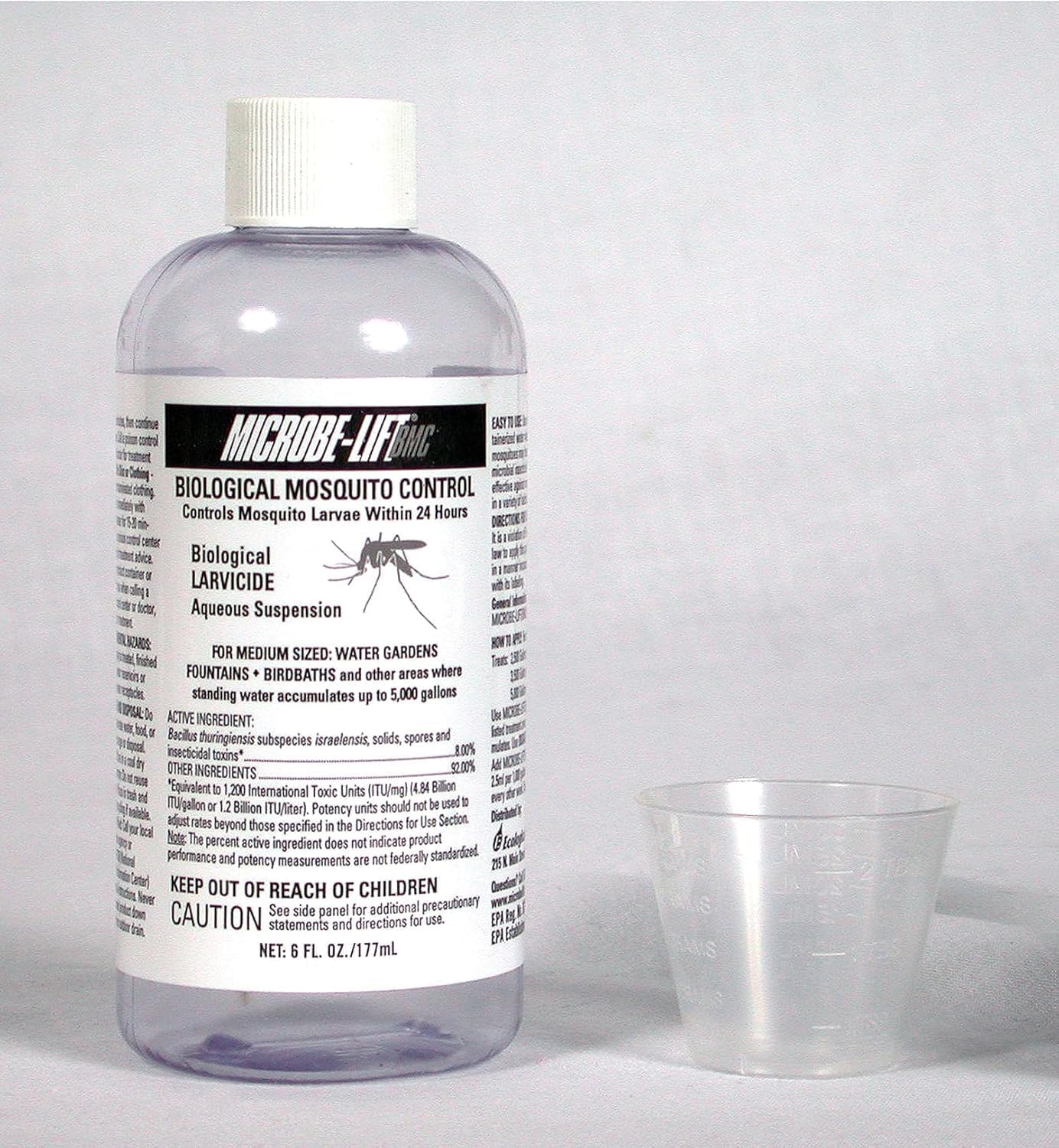 MICROBE-LIFT BMC Biological Mosquito Control, Liquid Treatment for Medium-Sized Decorative Water Gardens Up to 2,000 Gallons, Fountains and Ponds, 2 Fluid Ounces