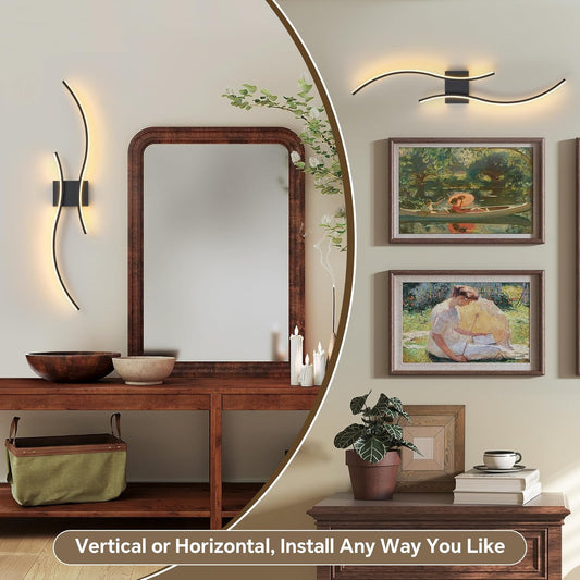 Battery Operated Wall Sconce Set of 2, Dimmable Modern LED Rechargeable Wall Light with Remote Control, Wall Decor for Living Room, Hallway, Quick Install, No Electrician Required