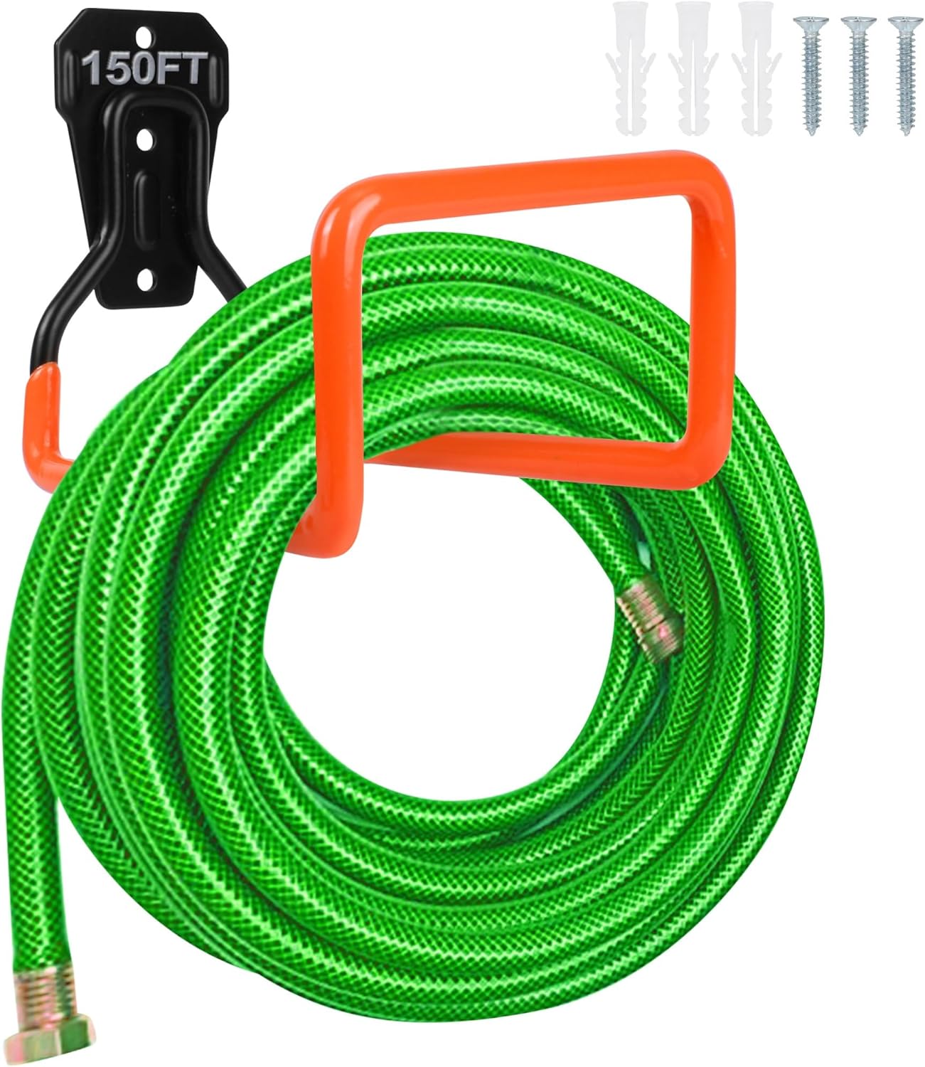 PeoMev 2pcs Heavy Duty Hose Hanger Garden Hose Storage Black Water Hose Holders for Outside Wall Mount Garden Hose Reel Hose Stand