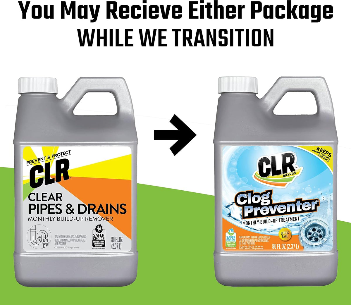 CLR Clear Pipes & Drains Clog Remover and Cleaner, For Shower, Sink, Toilet, Garbage Disposal, 42 Ounce Bottle