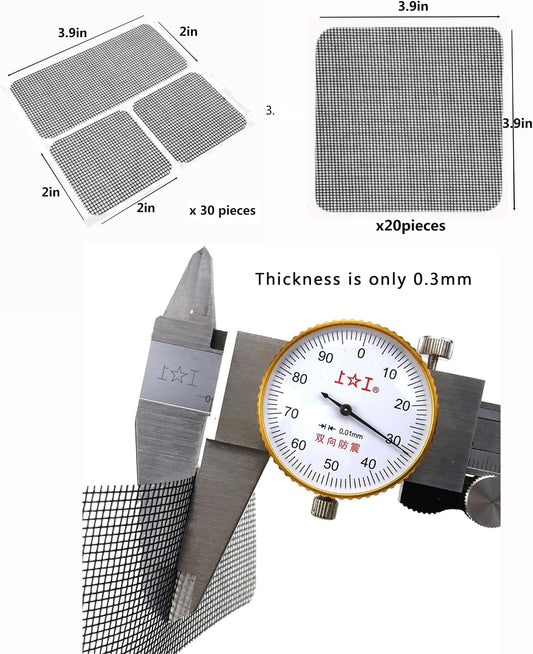 FLYZZZ Window Screen Repair Patches, Screen Door Repair Kit,Window Screen Repair Tapes, Self-Adhesive Screen Kit Suitable for Repairing Holes&Tears (50Pcs)