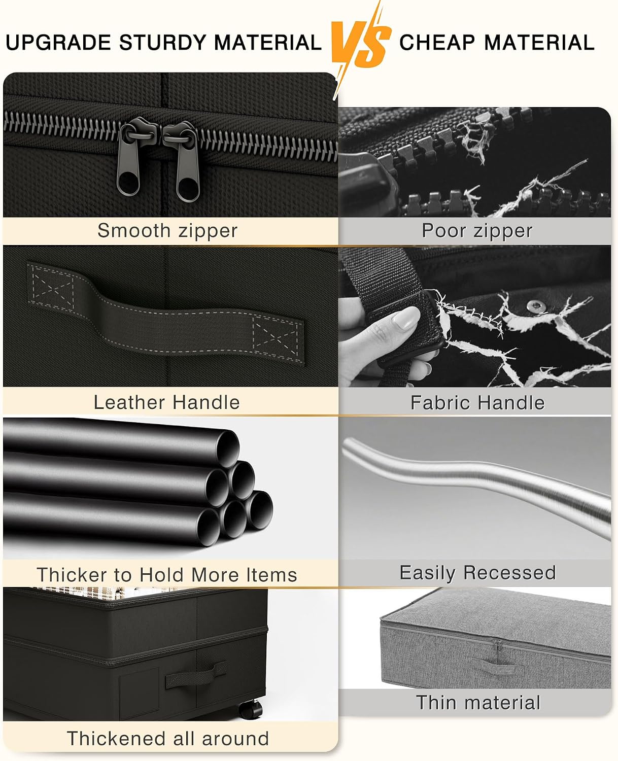 Under Bed Storage with Wheels,1Pack Underbed Shoe Storage Organizer,7.5-10.6 inchTall Adjustable Storage for Underbed with Lids,65L Extra large capacity for Clothes, Blankets,Shoes