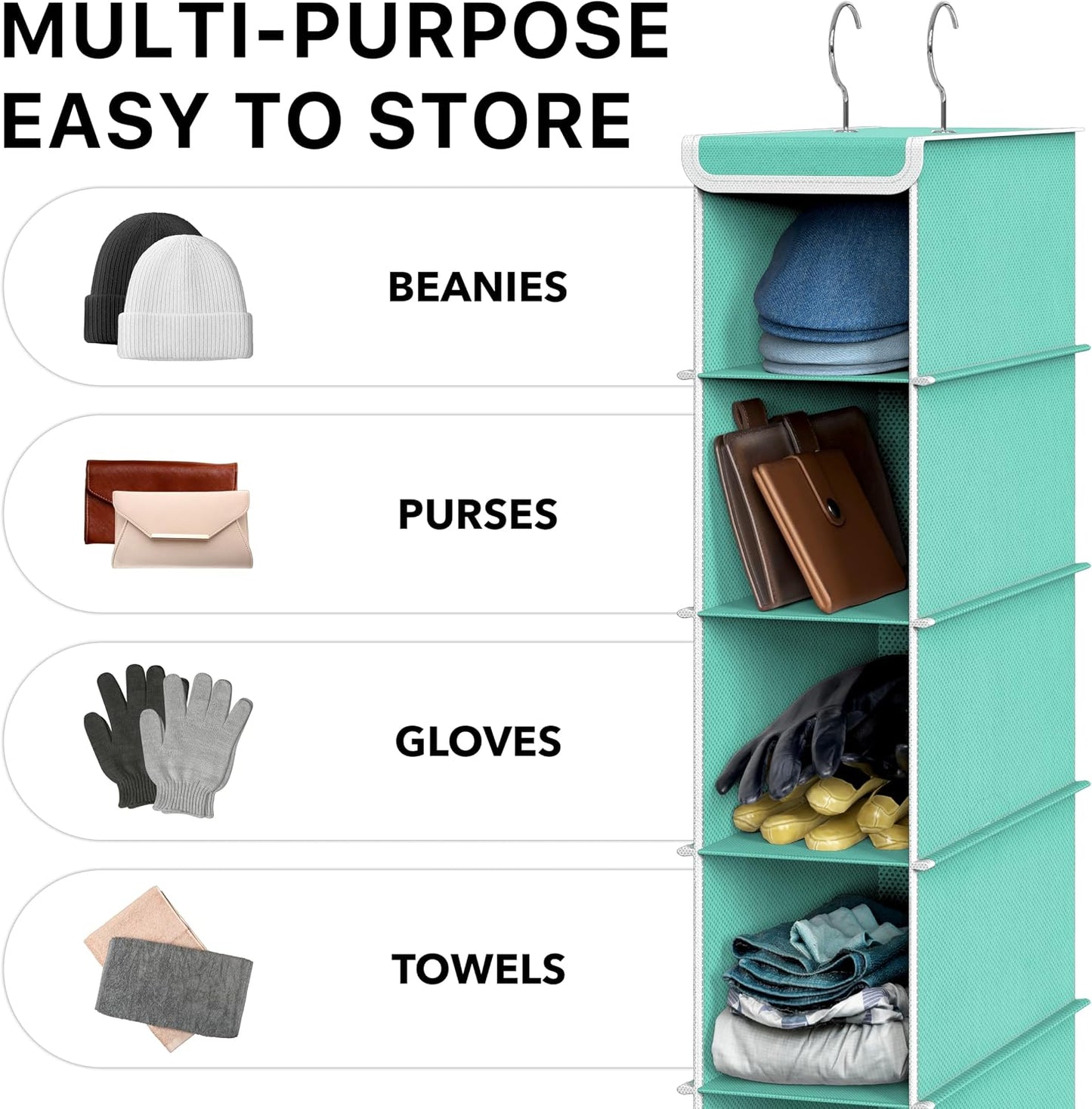 Simple Houseware 10 Shelves Hanging Shoes Organizer Holder for Closet, Grey